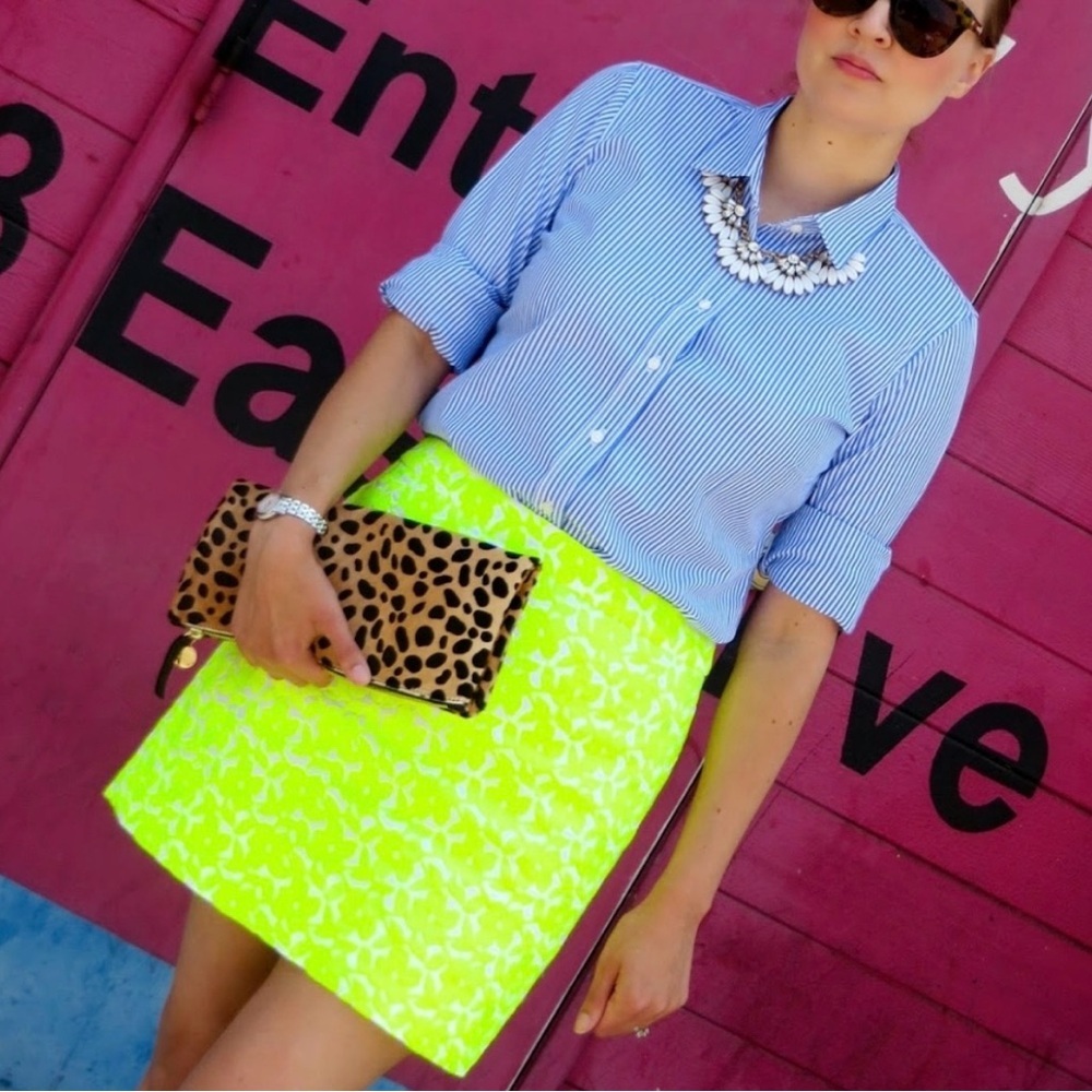 J. Crew Neon Floral Embroidered Mini Skirt - Picture 8 of 12